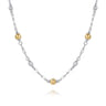 14K Yellow Gold and 925 Sterling Silver Bujukan Beads Station Necklace