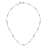 14K Yellow Gold and 925 Sterling Silver Bujukan Beads Station Necklace