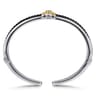 14K Yellow Gold and 925 Sterling Silver Bujukan Black Spinel Criss Cross Bangle Bracelet