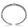 14K Yellow Gold and 925 Sterling Silver Bujukan Black Spinel Criss Cross Bangle Bracelet