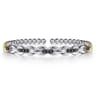 14K Yellow Gold and 925 Sterling Silver Bujukan Black Spinel Link Bangle