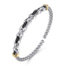 14K Yellow Gold and 925 Sterling Silver Bujukan Black Spinel Link Bangle