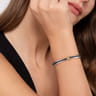 14K Yellow Gold and 925 Sterling Silver Bujukan Black Spinel X Bangle Bracelet