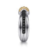 14K Yellow Gold and 925 Sterling Silver Bujukan Black Spinel X Ladies Ring