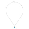 14K Yellow Gold and 925 Sterling Silver Bujukan Blue Topaz Pendant Necklace