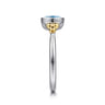 14K Yellow Gold and 925 Sterling Silver Bujukan Blue Topaz Solo Ring