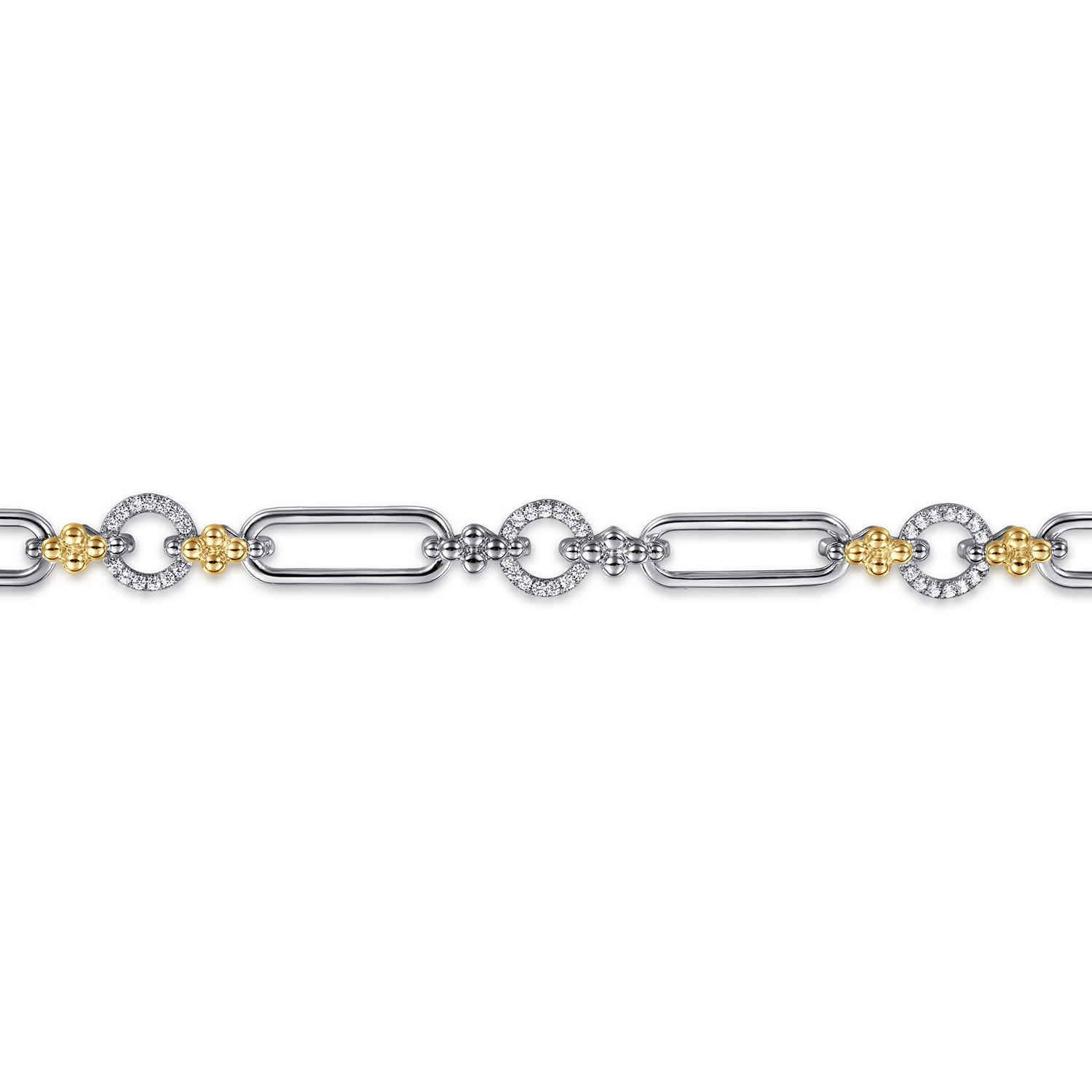Silver/14K Yellow Gold Bujukan Chain Link Bracelet. SKU: TB5453