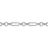 14K Yellow Gold and 925 Sterling Silver Bujukan Clover and White Sapphire Link Chain Bracelet