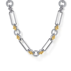14K-Yellow-Gold-and-925-Sterling-Silver-Bujukan-Clover-and-White-Sapphire-Link-Chain-Necklace1