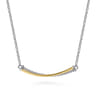 14K Yellow Gold and 925 Sterling Silver Bujukan Criss Cross Bar Necklace