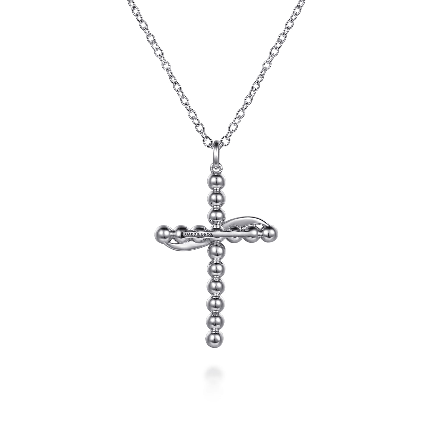 14K Yellow Gold and 925 Sterling Silver Bujukan Cross Necklace - Shot 2