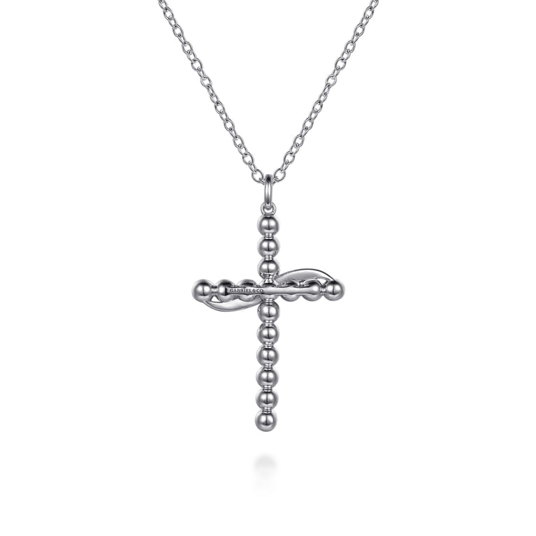 14K Yellow Gold and 925 Sterling Silver Bujukan Cross Necklace - Shot 2
