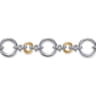14K Yellow Gold and 925 Sterling Silver Bujukan Hollow Tube Link Chain Bracelet