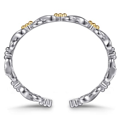 14K Yellow Gold and 925 Sterling Silver Bujukan Infinity Cuff Bracelet