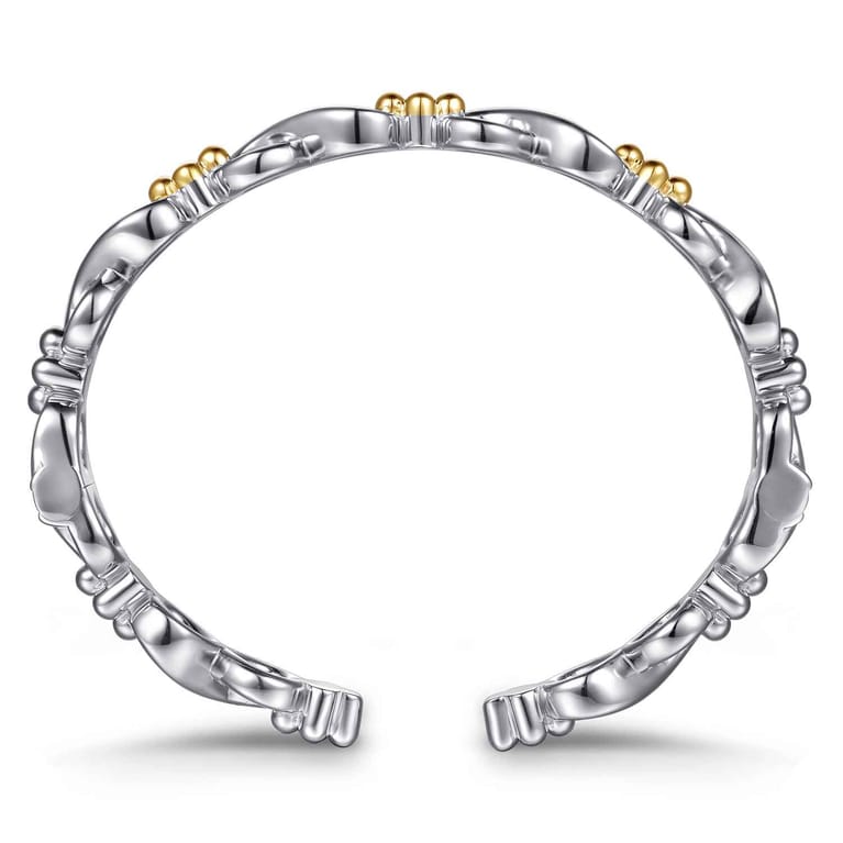 14K Yellow Gold and 925 Sterling Silver Bujukan Infinity Cuff Bracelet - Shot 3