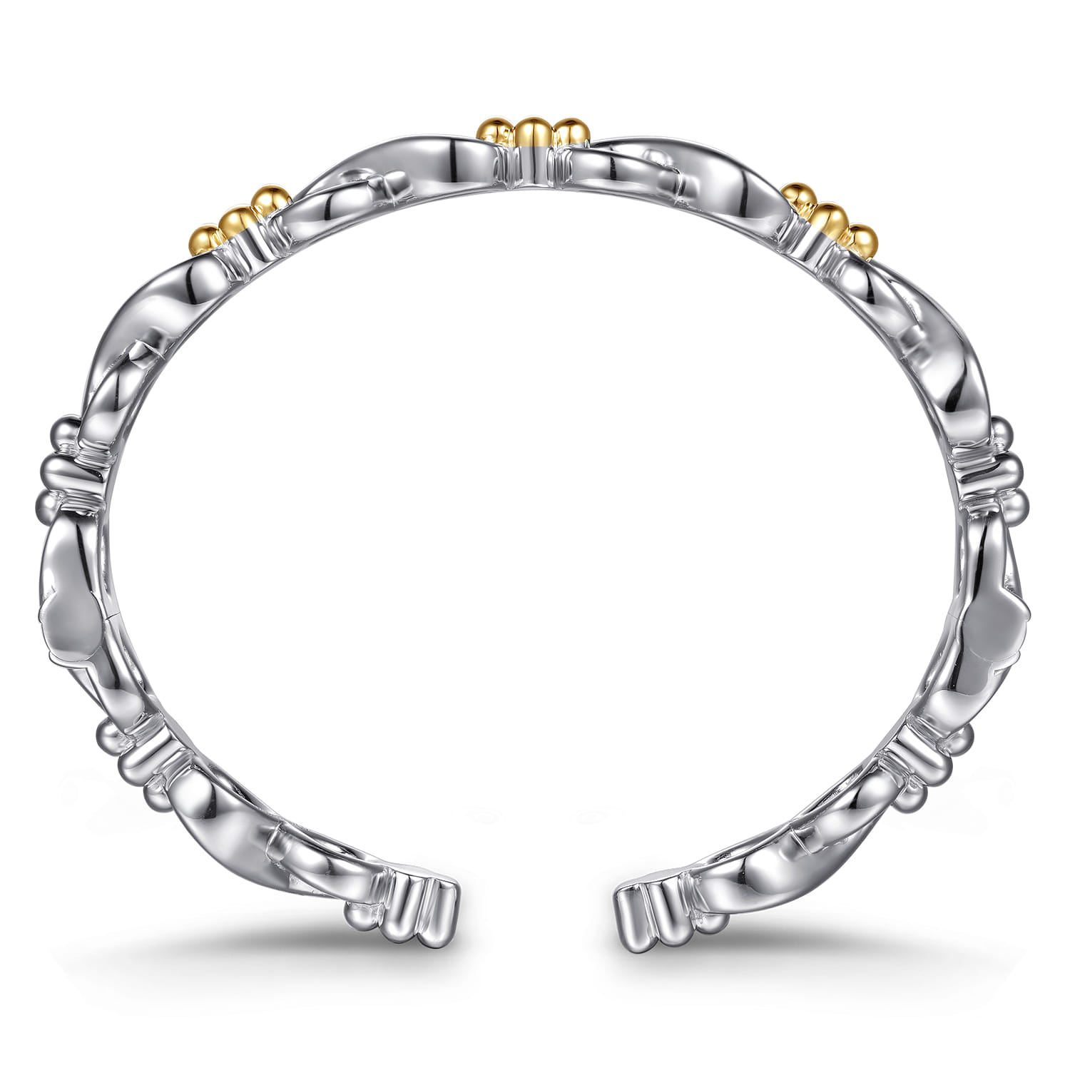 14K Yellow Gold and 925 Sterling Silver Bujukan Infinity Cuff Bracelet - Shot 3