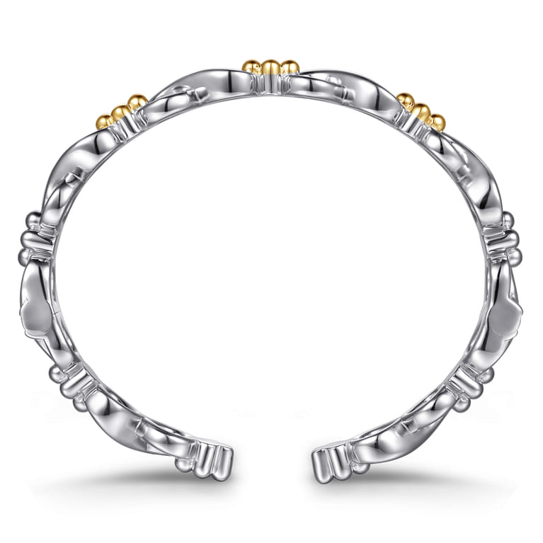 14K Yellow Gold and 925 Sterling Silver Bujukan Infinity Cuff Bracelet - Shot 3