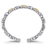 14K Yellow Gold and 925 Sterling Silver Bujukan Infinity Cuff Bracelet