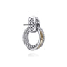14K Yellow Gold and 925 Sterling Silver Bujukan Interlocking Circle Door Knocker Stud Earrings