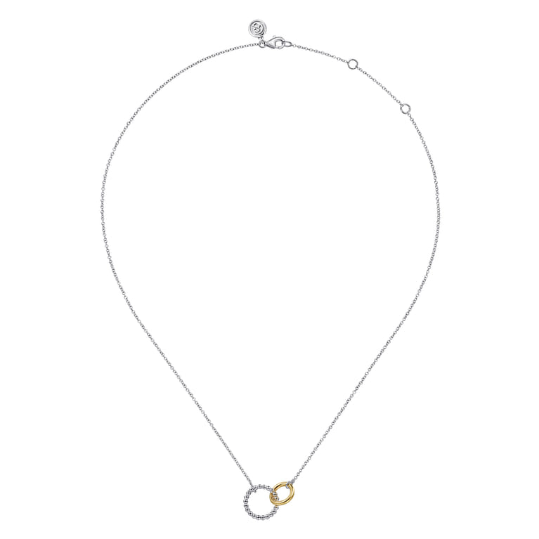 14K Yellow Gold and 925 Sterling Silver Bujukan Interlocking Pendant Necklace - Shot 2