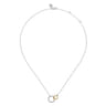 14K Yellow Gold and 925 Sterling Silver Bujukan Interlocking Pendant Necklace