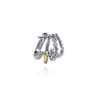 14K Yellow Gold and 925 Sterling Silver Bujukan J Hoop Earrings