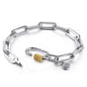 14K Yellow Gold and 925 Sterling Silver Bujukan Link Chain Bracelet