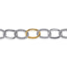14K Yellow Gold and 925 Sterling Silver Bujukan Link Chain Bracelet