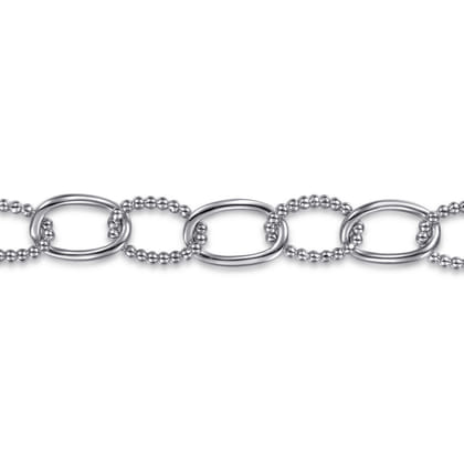 14K Yellow Gold and 925 Sterling Silver Bujukan Link Chain Bracelet