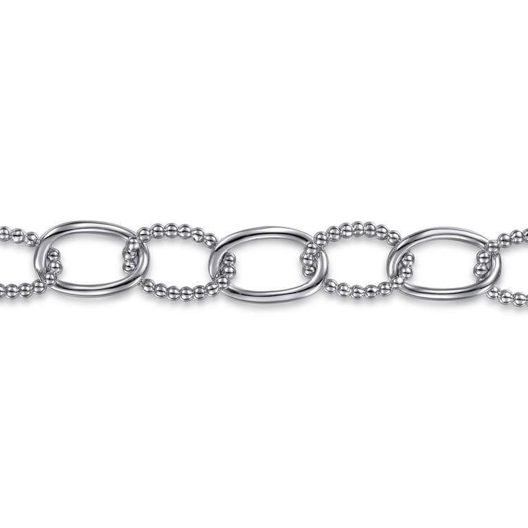 14K Yellow Gold and 925 Sterling Silver Bujukan Link Chain Bracelet - Shot 3