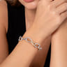 14K Yellow Gold and 925 Sterling Silver Bujukan Link Chain Bracelet