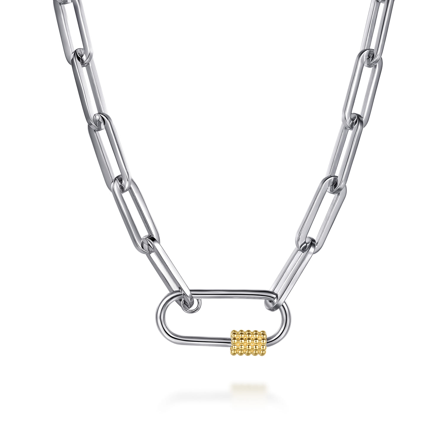 14K Yellow Gold and 925 Sterling Silver Bujukan Link Chain Necklace - Shot 1