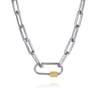 14K Yellow Gold and 925 Sterling Silver Bujukan Link Chain Necklace