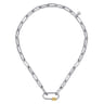 14K Yellow Gold and 925 Sterling Silver Bujukan Link Chain Necklace