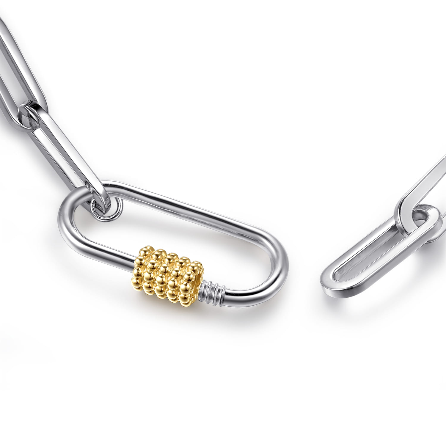 14K Yellow Gold and 925 Sterling Silver Bujukan Link Chain Necklace - Shot 3