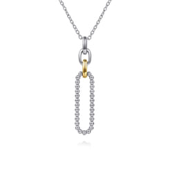 14K-Yellow-Gold-and-925-Sterling-Silver-Bujukan-Link-Pendant-Necklace1