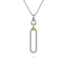 14K Yellow Gold and 925 Sterling Silver Bujukan Link Pendant Necklace
