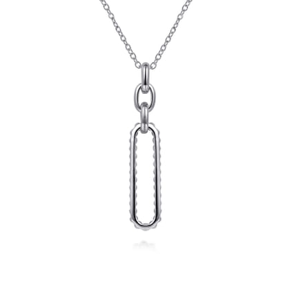 14K Yellow Gold and 925 Sterling Silver Bujukan Link Pendant Necklace