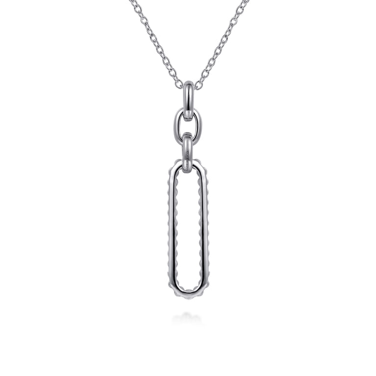 14K Yellow Gold and 925 Sterling Silver Bujukan Link Pendant Necklace - Shot 5