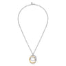 14K Yellow Gold and 925 Sterling Silver Bujukan Multi Round Link Pendant Necklace