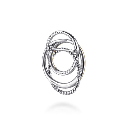14K Yellow Gold and 925 Sterling Silver Bujukan Multi Round Link Pin