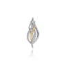 14K Yellow Gold and 925 Sterling Silver Bujukan Multi Rows White Sapphire Pin