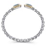 14K Yellow Gold and 925 Sterling Silver Bujukan Octagon Blue Topaz Bangle Bracelet