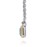 14K Yellow Gold and 925 Sterling Silver Bujukan Octagon Blue Topaz Pendant Necklace