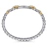 14K Yellow Gold and 925 Sterling Silver Bujukan Open Bangle Bracelet