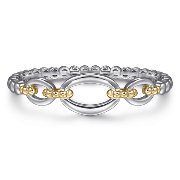 Two-Tone Pendant Bangle Bracelet
