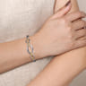 14K Yellow Gold and 925 Sterling Silver Bujukan Open Bangle Bracelet