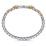 14K Yellow Gold and 925 Sterling Silver Bujukan Open Bangle Bracelet