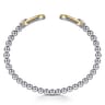 14K Yellow Gold and 925 Sterling Silver Bujukan Open Bangle Bracelet