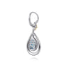 14K Yellow Gold and 925 Sterling Silver Bujukan Pear Blue Topaz Leverback Drop Earrings